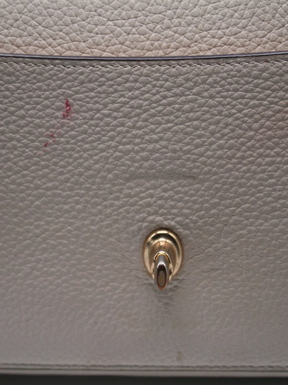 Coach Pebbled Leather Shoulder Bag in Cream with Gold Chain